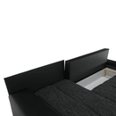 Sarokülőgarnitúra, fekete/fekete melír, TRAMP