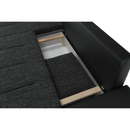 Sarokülőgarnitúra, fekete/fekete melír, TRAMP