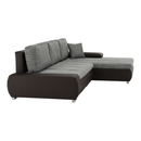 Sarokülőgarnitúra, barna/szürkésbarna melír, TRAMP