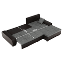 Sarokülőgarnitúra, barna/szürkésbarna melír, TRAMP