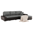 Sarokülőgarnitúra, barna/szürkésbarna melír, TRAMP