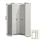 Sarokszekrény 14, kőris fehér, INFINITY 14