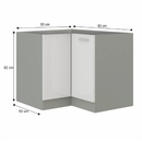 Alsó sarokszekrény, fehér magas fényű fehér, PRADO 90/90 DN ZB