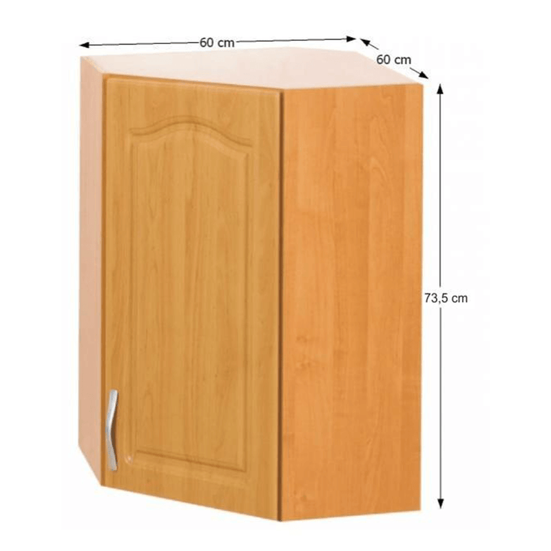 Sarok konyhaszekrény, felső, jobbos, éger, LORA MDF NEW KLASIK W60 / 60