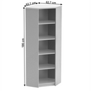 Sarok polcos szekrény, fehér, JOHAN 2 NEW 09