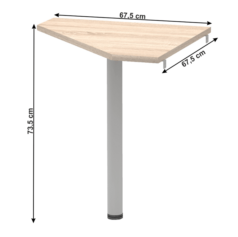 Sarokasztal, tölgy sonoma/fém, JOHAN 2 NEW 06
