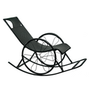 Hintaszék, rattan/fém, fekete, ROKIN