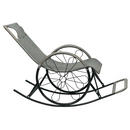 Hintaszék, rattan/fém, szürke, ROKIN