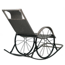 Hintaszék, rattan/fém, szürke, ROKIN