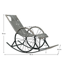 Hintaszék, rattan/fém, szürke, ROKIN