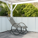 Hintaszék, rattan/fém, szürke, ROKIN