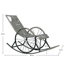 Hintaszék, rattan/fém, szürke, ROKIN