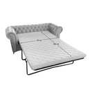 Kinyitható luxus 2-es ülés, világosszürke Velvet szövet, ROMANO