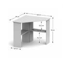 PC asztal, sarok, fehér, RONY NEW