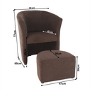 Klub fotel puffal, barna, ROSE