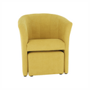 Klub fotel puffal, mustár, ROSE