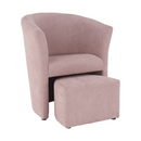 Klub fotel puffal, rózsaszín, ROSE