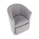 Klub fotel puffal, szürke, ROSE
