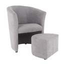 Klub fotel puffal, szürke, ROSE