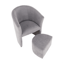 Klub fotel puffal, szürke, ROSE