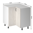 Alsó sarokszekrény, fehér/északi sosna, jobb, ROYAL D90N