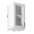 Felsőszekrény üveggel, fehér/sosna északi, balos, ROYAL G40S