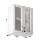 Felsőszekrény üveggel, fehér/északi sosna, ROYAL G60S