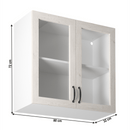 Felsőszekrény üveggel, fehér/sosna északi, ROYAL G80S