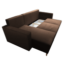 Kinyitható ülőgarnitúra, barna, balos, BLEKY ROH