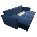 Kinyitható ülőgarnitúra, kék, balos, BLEKY ROH