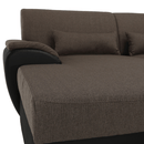 ülőgarnitúra U alakban, szövet barna/textilbőr barna, balos, EMILY U