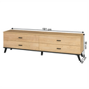 RTV asztal, tölgyfa lefkas/fekete, SIRAN TYP 6