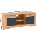 TV asztal B, tölgy craft arany/grafit szürke, FIDEL