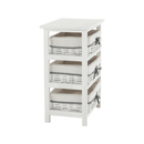 Komód, 3 fiókos, régi fehér, RUBY 3