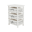 Komód, 3 fiókos, régi fehér, RUBY 3