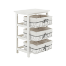 Komód, 3 fiókos, régi fehér, RUBY 3