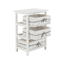 Komód, 3 fiókos, régi fehér, RUBY 3