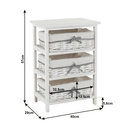 Komód, 3 fiókos, régi fehér, RUBY 3