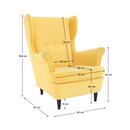 Füles fotel, sárga/wenge, RUFINO 3 NEW