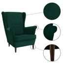 Füles fotel, zöld/dió, RUFINO 3 NEW