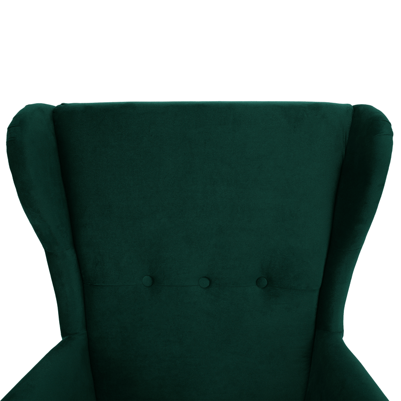 Füles fotel, zöld/dió, RUFINO 3 NEW