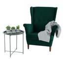 Füles fotel, zöld/dió, RUFINO 3 NEW