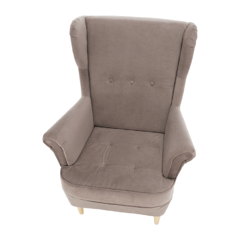 Füles fotel, bézs-szürke/bükk, RUFINO 3 NEW