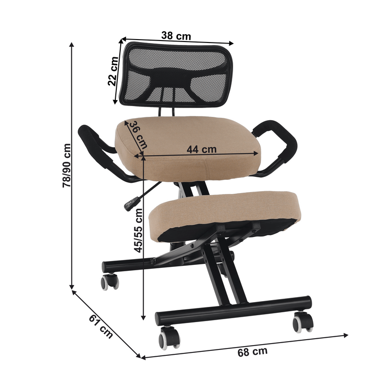 Ergonomikus zsámoly, bézs/fekete, RUFUS