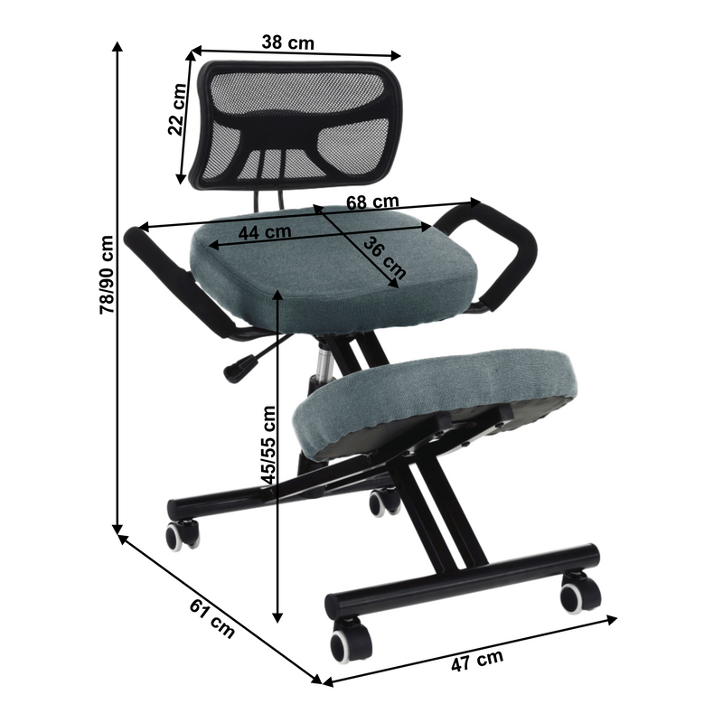 Ergonomikus zsámoly, szürke/fekete, RUFUS