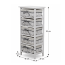 Komód, 5 fiókos, régi fehér, RUBY 5