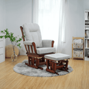 Hintaszék lábtartóval, dió/szürke, SAFORD