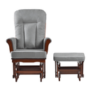 Hintaszék lábtartóval, dió/szürke, SAFORD