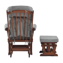 Hintaszék lábtartóval, dió/szürke, SAFORD