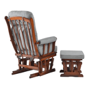 Hintaszék lábtartóval, dió/szürke, SAFORD